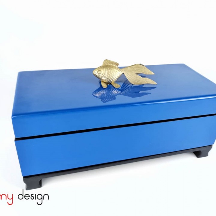 Rectangular box attached with fish included with stand 30x13xH9.5cm